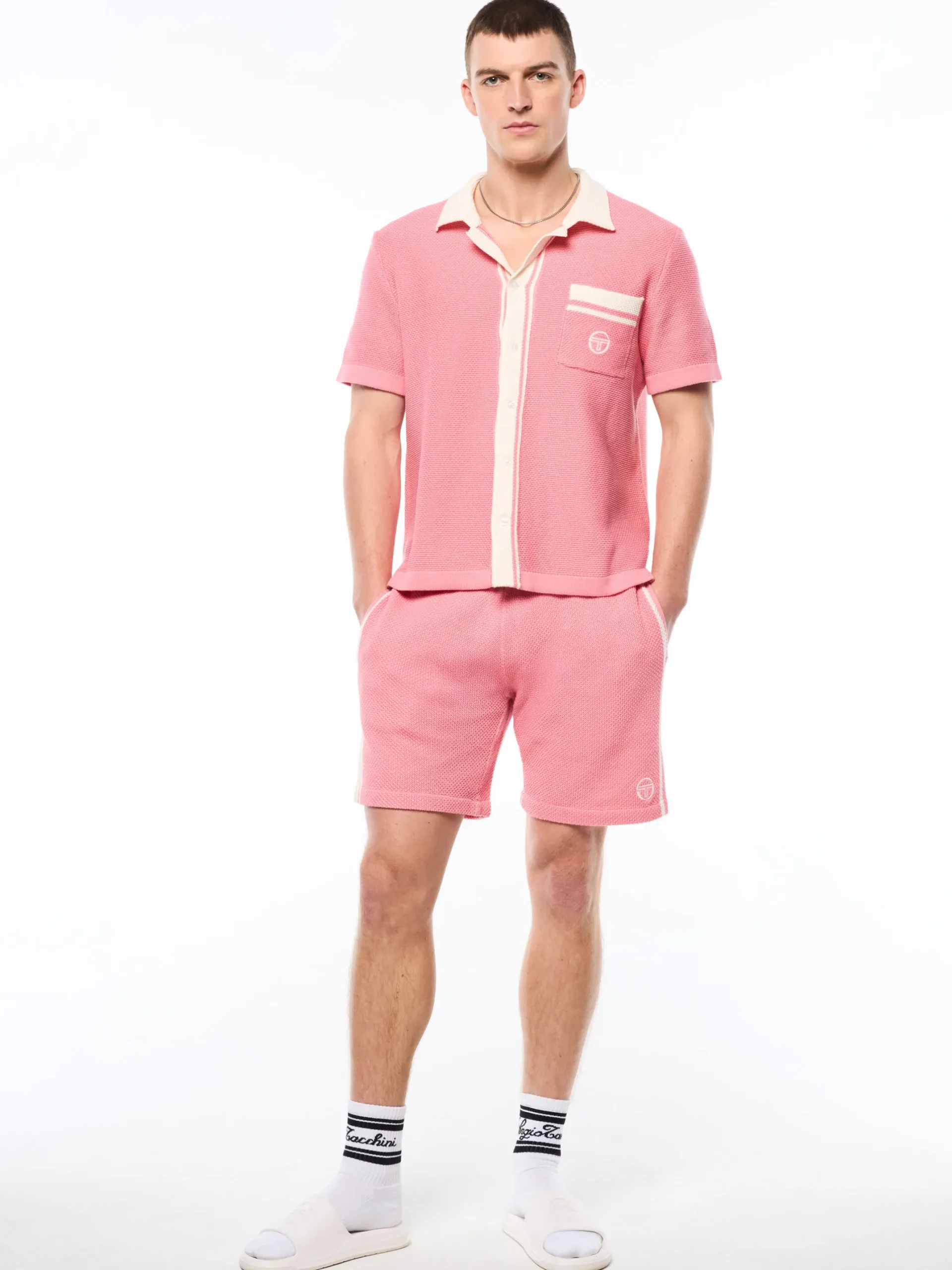 Fratelli Crochet Cabana Polo-Geranium Pink