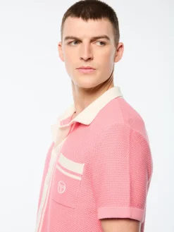 Fratelli Crochet Cabana Polo-Geranium Pink