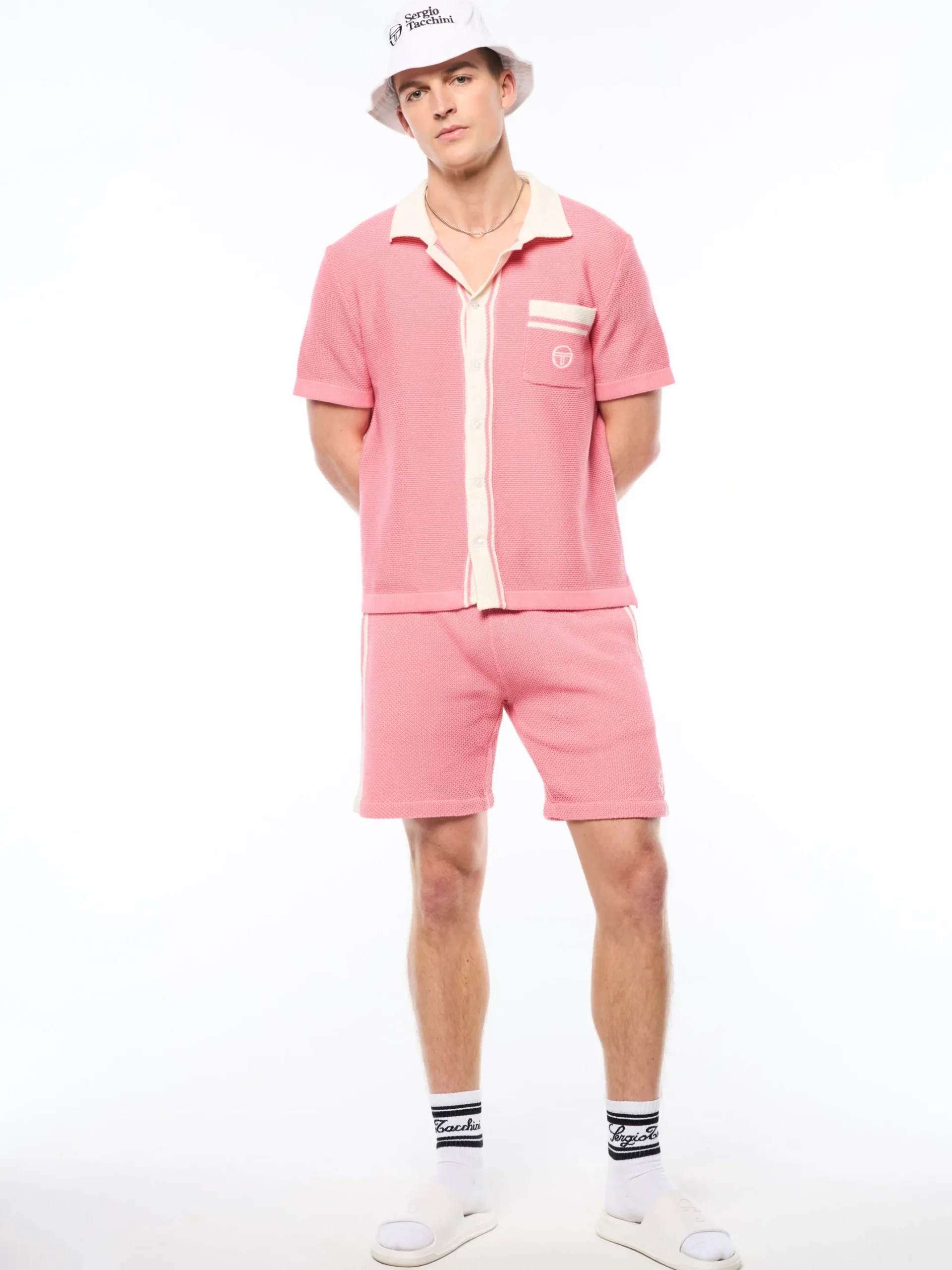 Fratelli Crochet Cabana Polo-Geranium Pink
