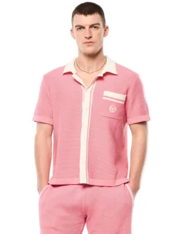 Fratelli Crochet Cabana Polo-Geranium Pink