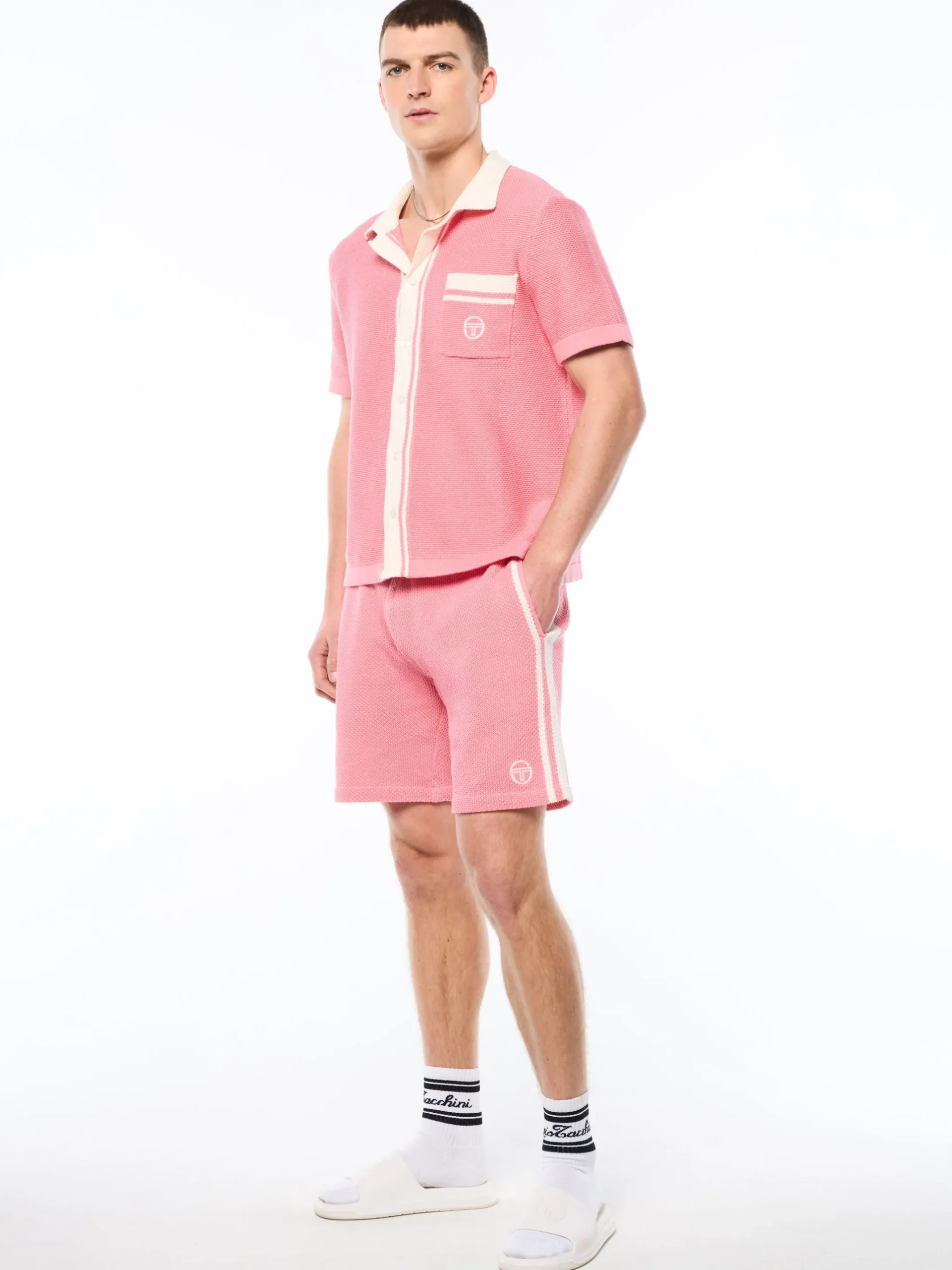Fratelli Crochet Cabana Polo-Geranium Pink