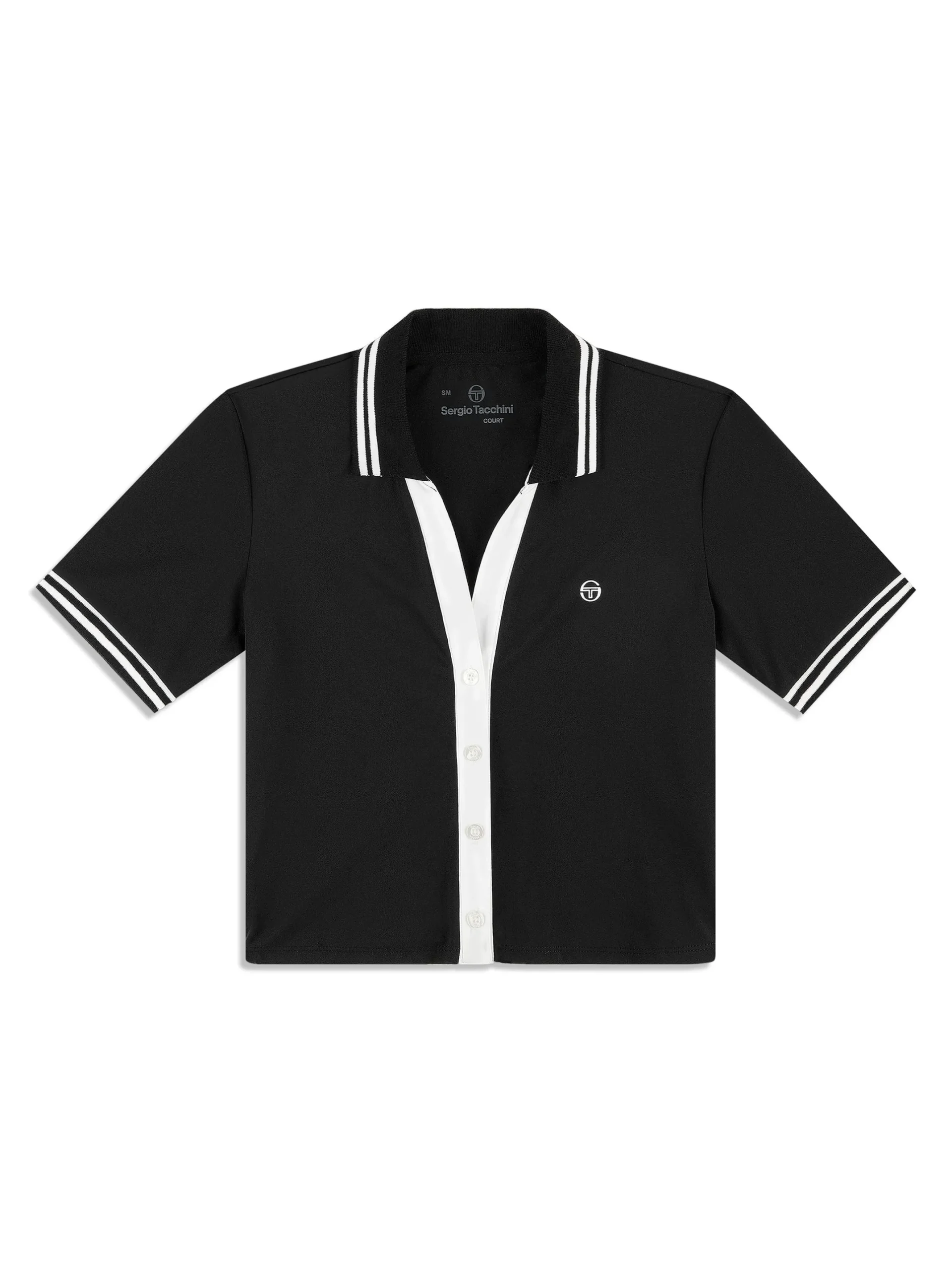 Idalia Cropped Polo- Black Beauty