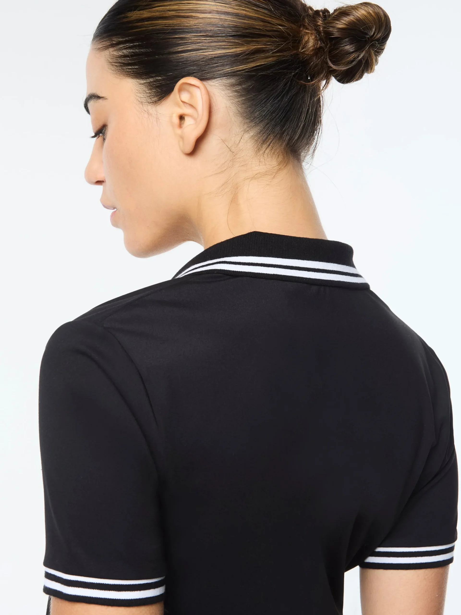 Idalia Cropped Polo- Black Beauty
