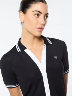 Idalia Cropped Polo- Black Beauty