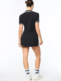 Idalia Cropped Polo- Black Beauty