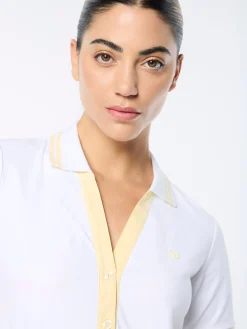 Idalia Cropped Polo- Brilliant White