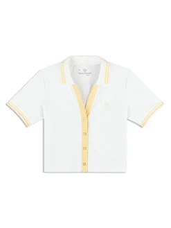 Idalia Cropped Polo- Brilliant White