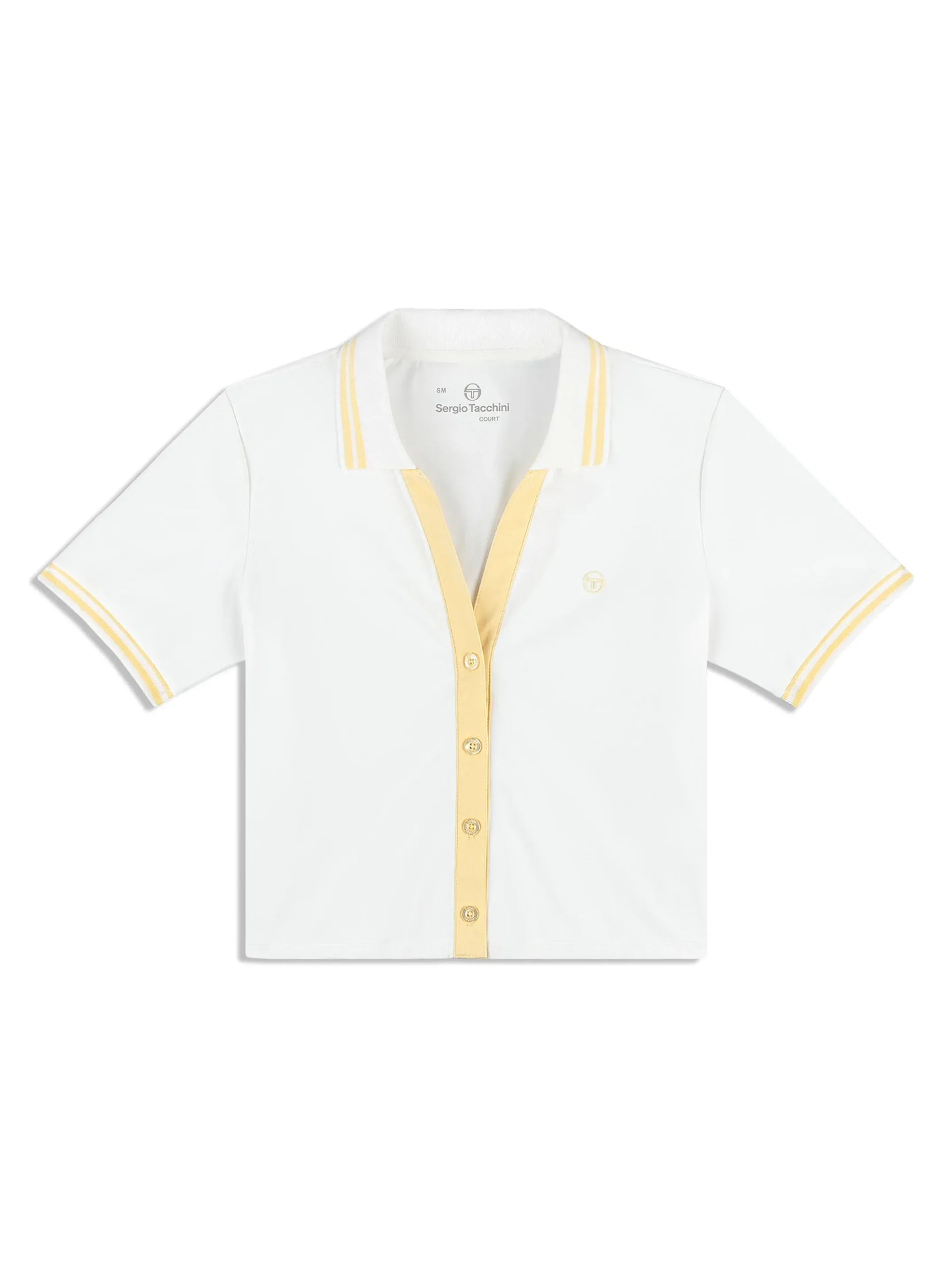 Idalia Cropped Polo- Brilliant White