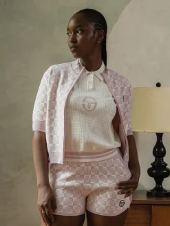 Leila Short Sleeve Track Jacket- Pale Mauve