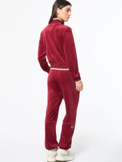 Leta Velour Jacket- Rhubarb