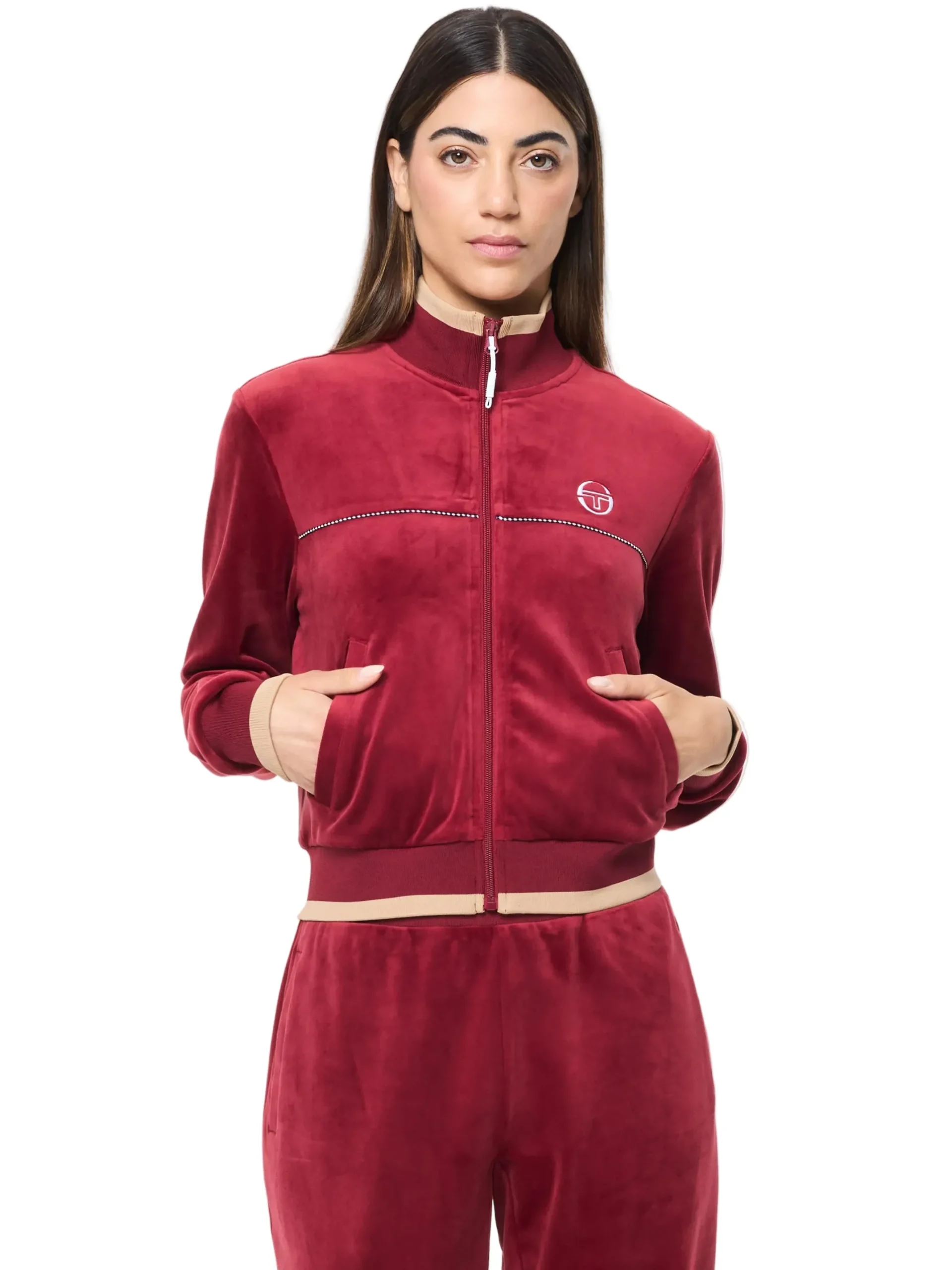 Leta Velour Jacket- Rhubarb