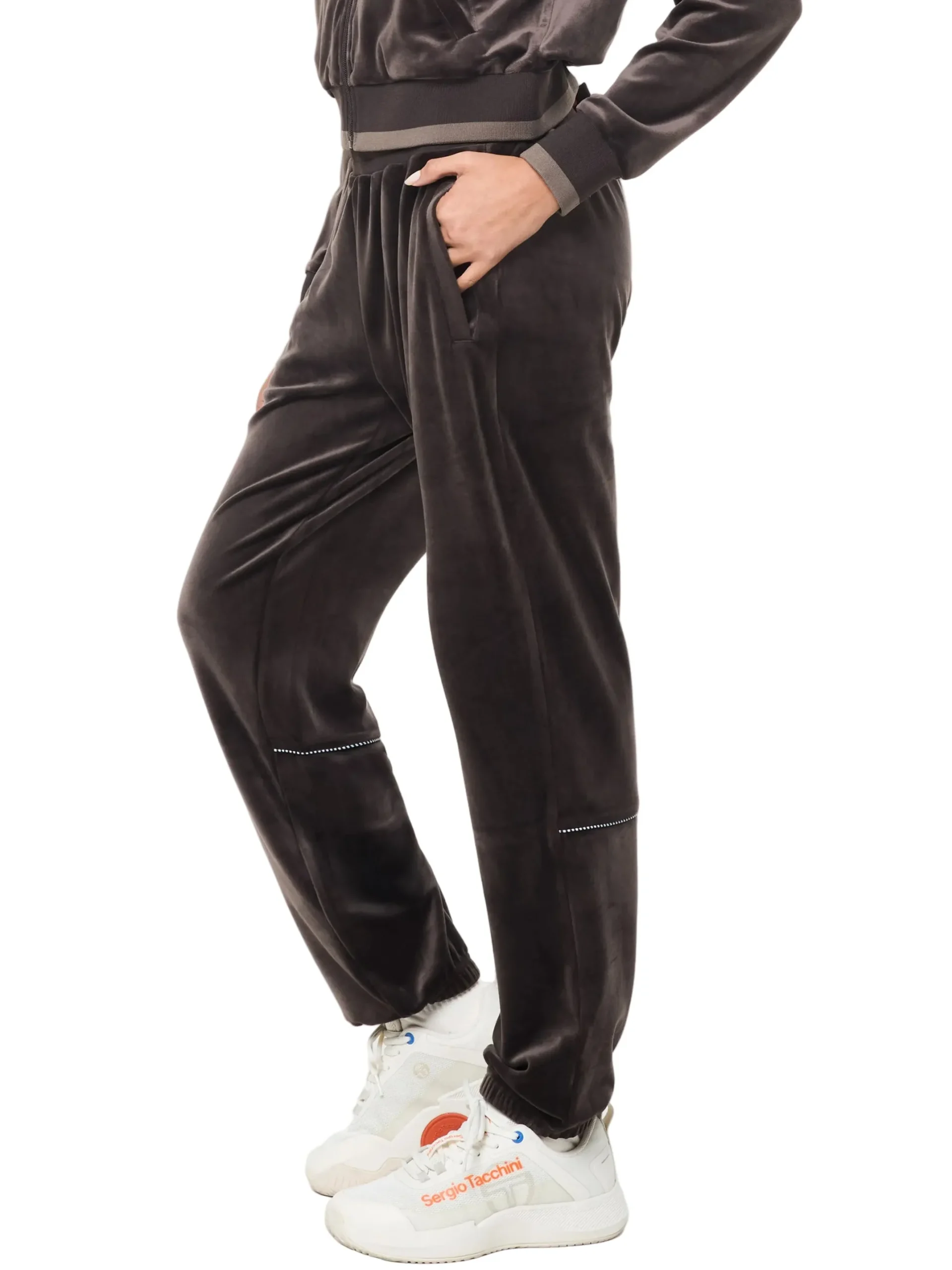 Leta Velour Pant- Mulch