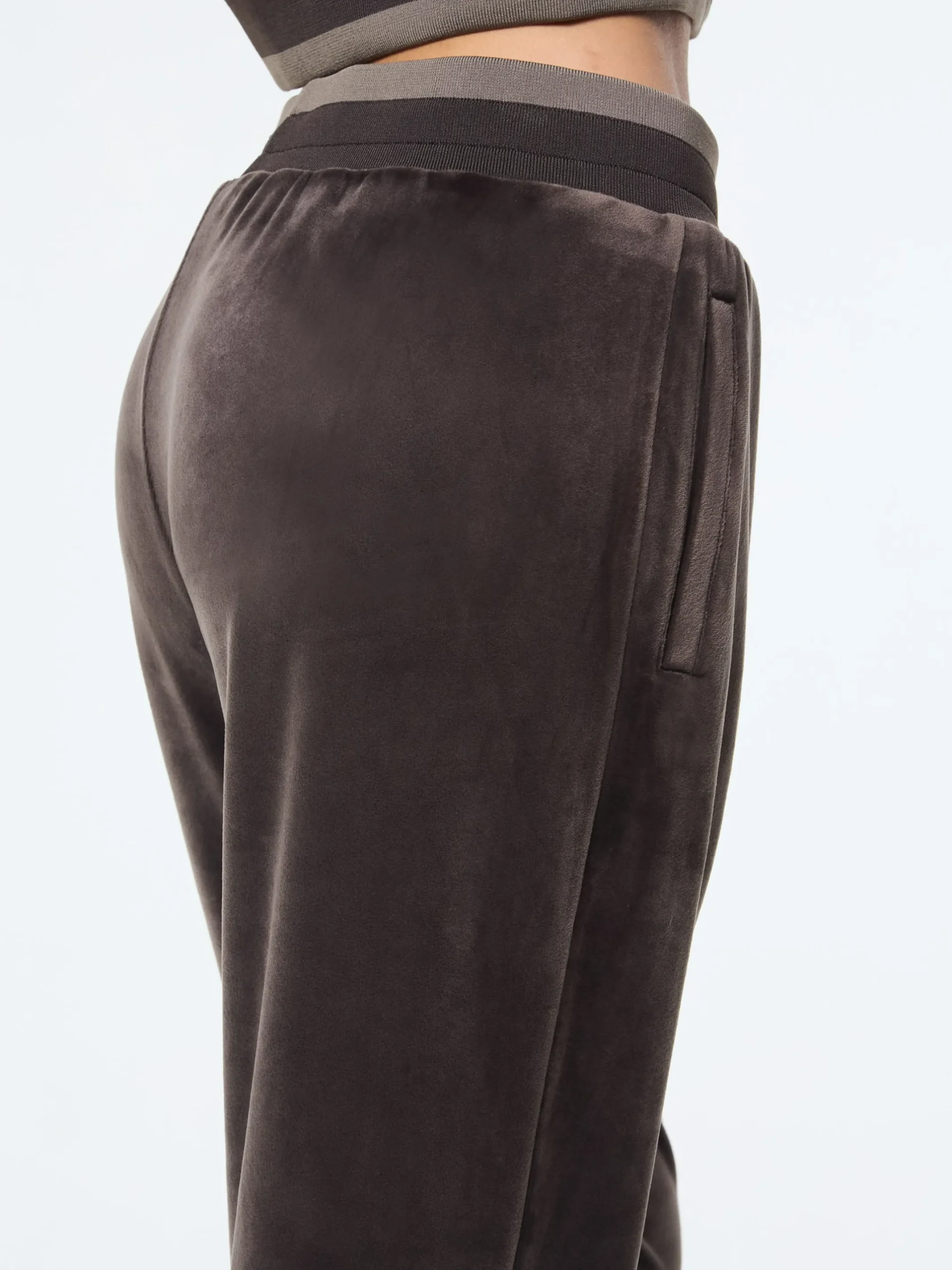 Leta Velour Pant- Mulch