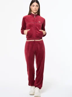 Leta Velour Pant- Rhubarb