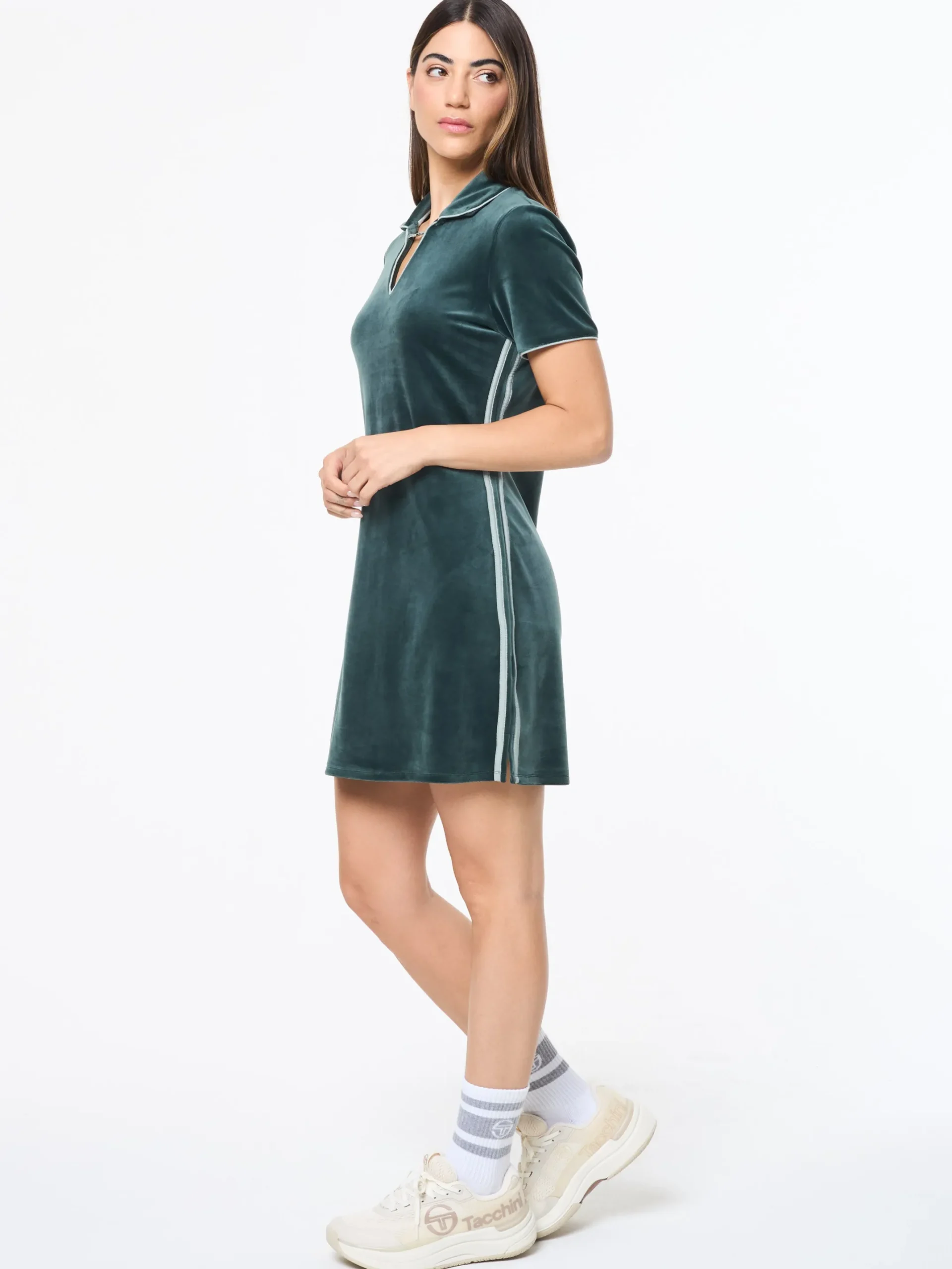 Lina Velour Dress- Green Gables
