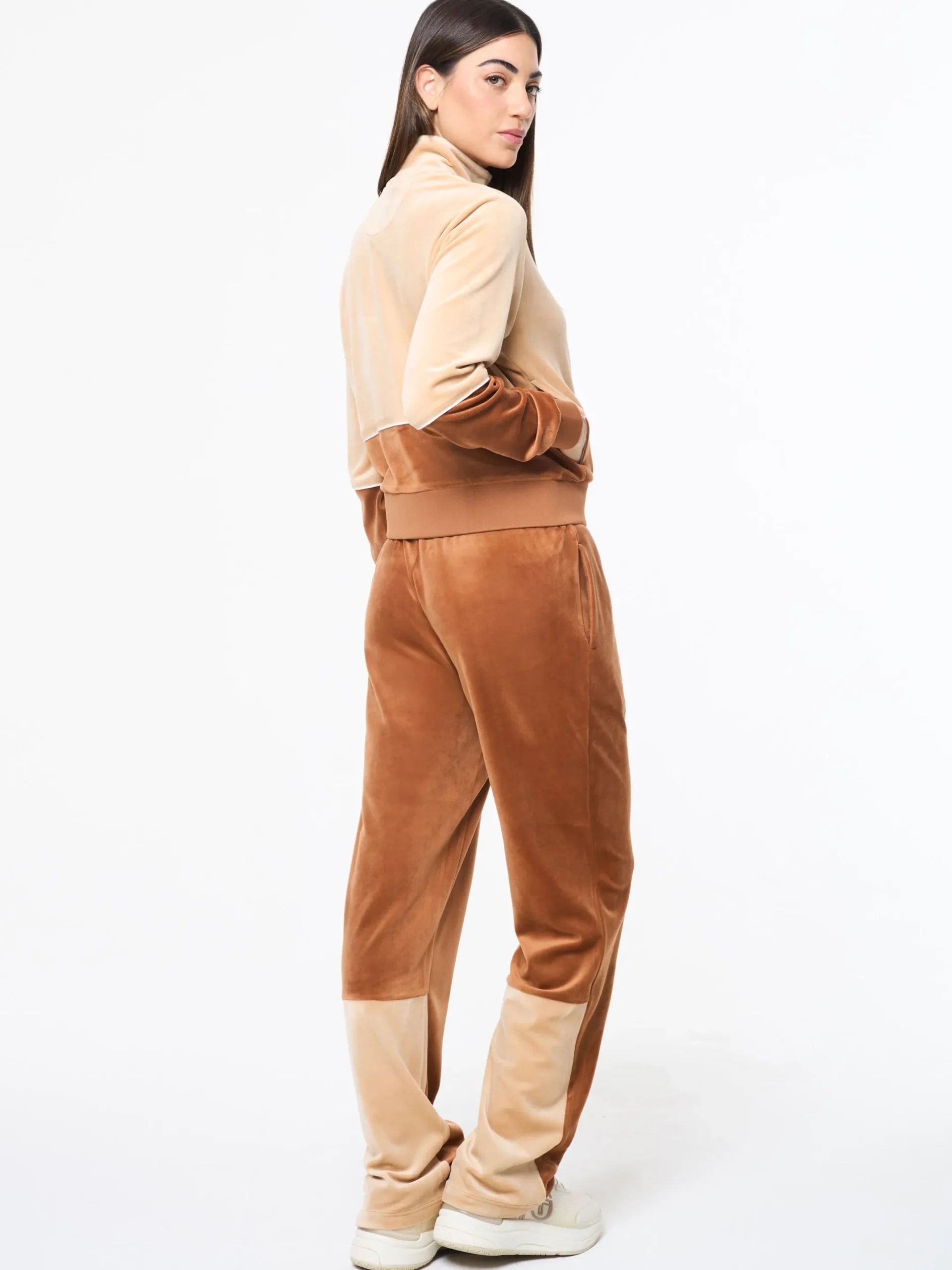 Lina Velour Track Jacket- Candied Ginger