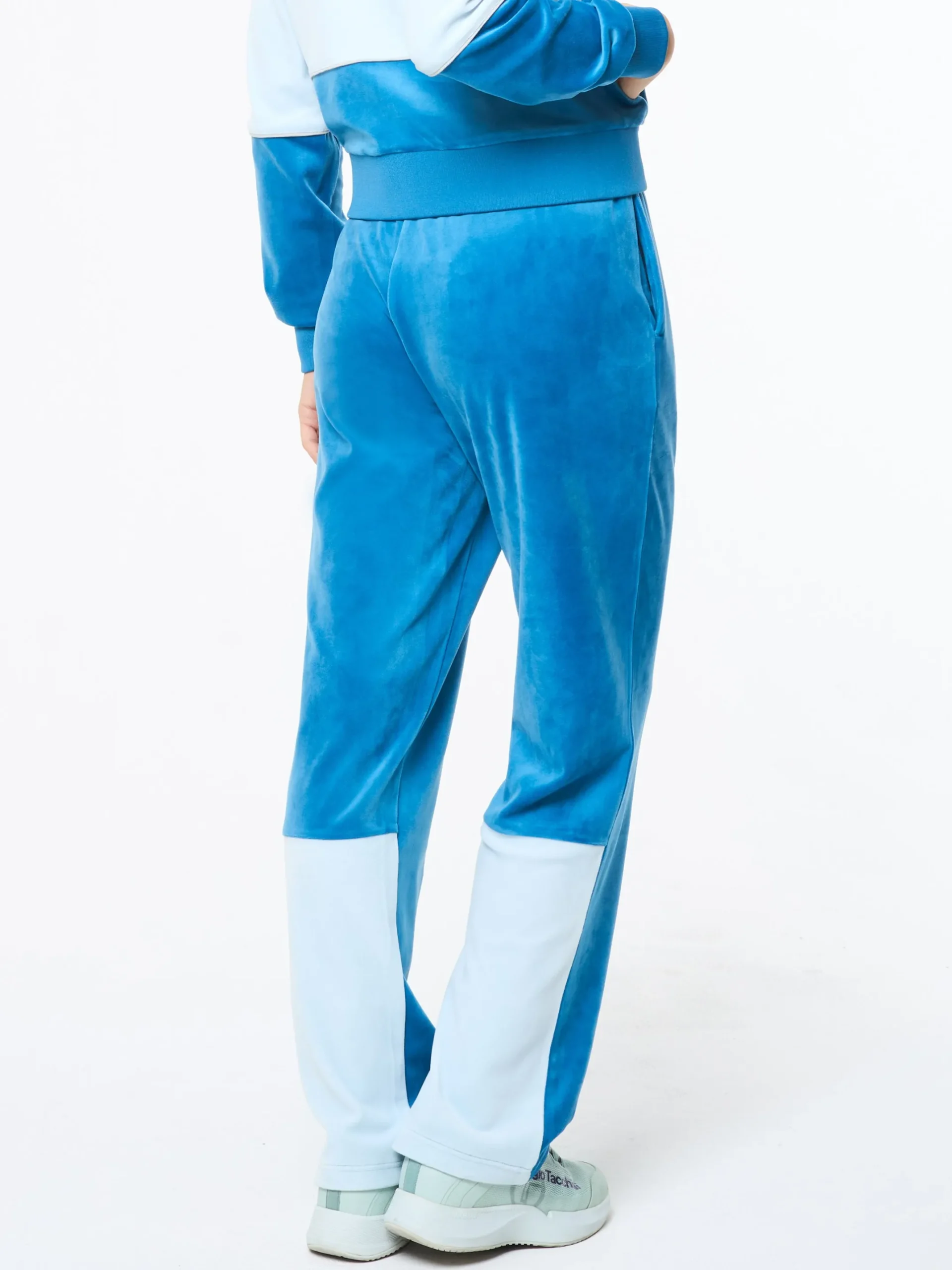 Lina Velour Track Pant- Baby Blue