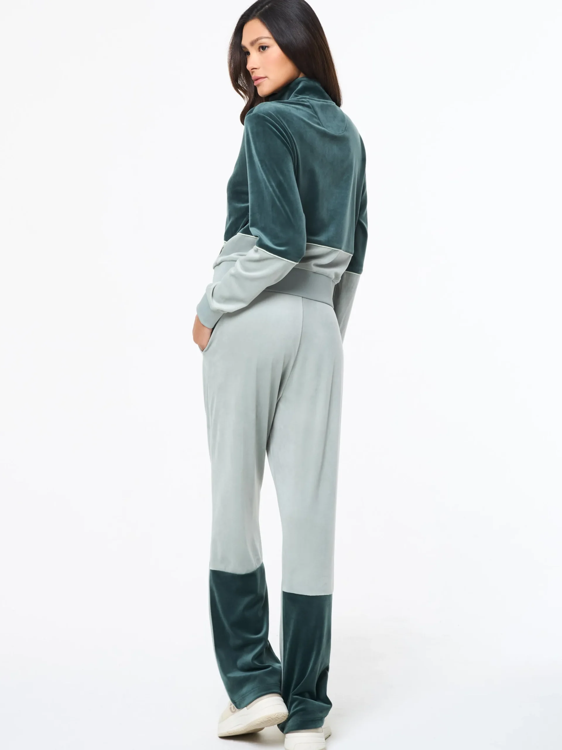 Lina Velour Track Pant- Green Gables