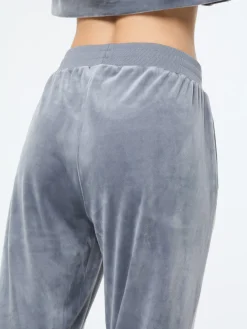 Lina Velour Track Pant- Quiet Shade