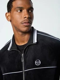 Lioni Velour Track Jacket- Black Beauty