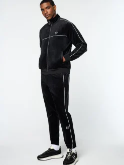 Lioni Velour Track Jacket- Black Beauty