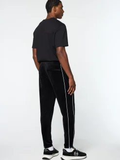Lioni Velour Track Pant- Black Beauty