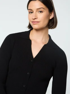 Magreta Rib Cardigan- Black Beauty