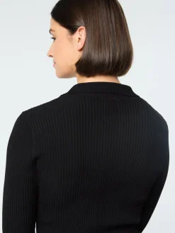 Magreta Rib Cardigan- Black Beauty