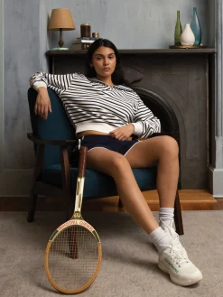 Marina Sailor Collar Sweatshirt- Gardenia