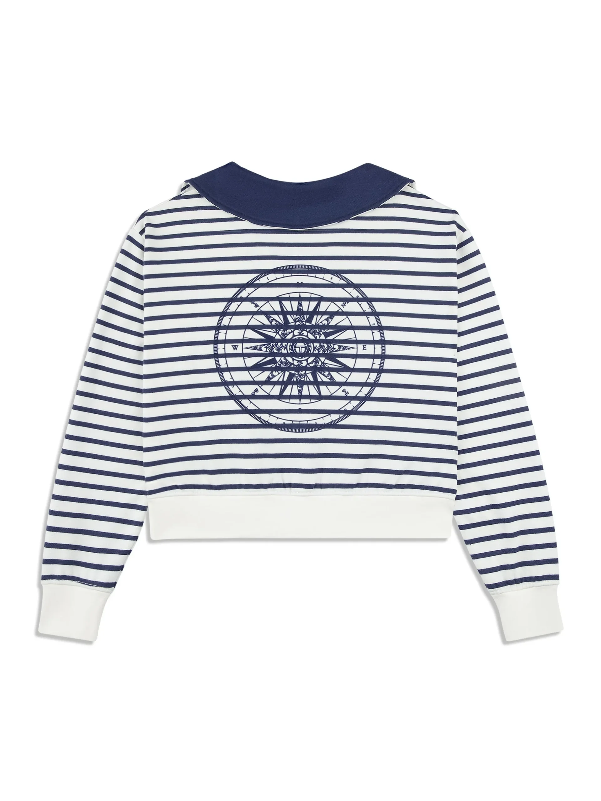 Marina Sailor Collar Sweatshirt- Gardenia