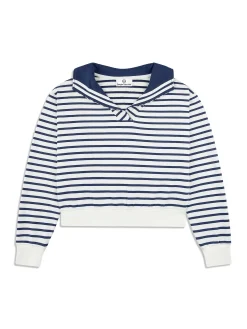 Marina Sailor Collar Sweatshirt- Gardenia