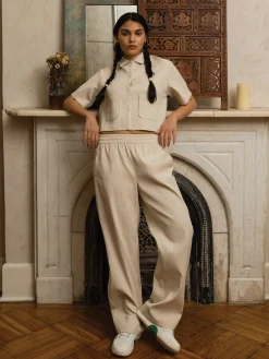 Mia Cropped Shirt- Fog