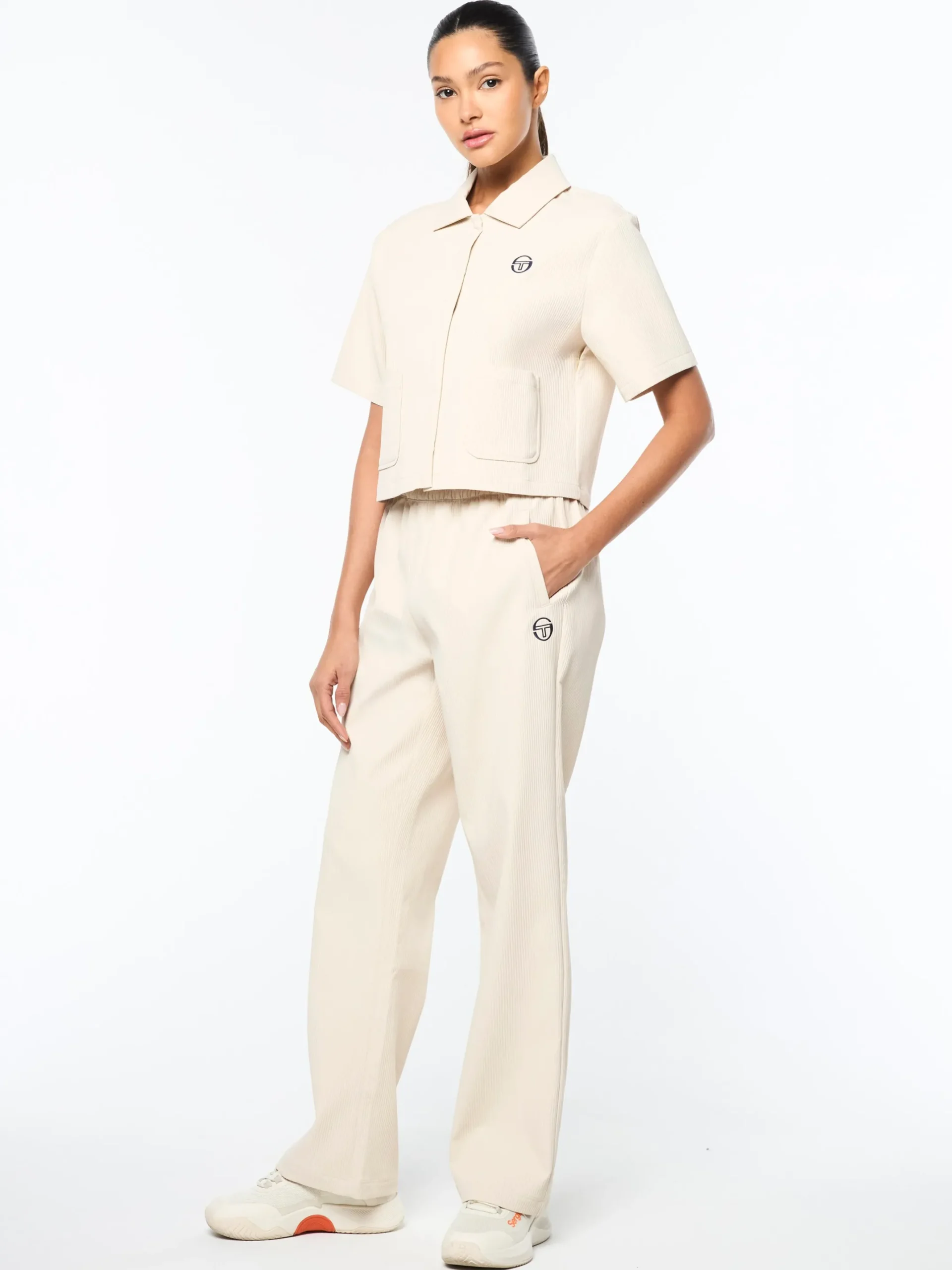 Mia Cropped Shirt- Fog