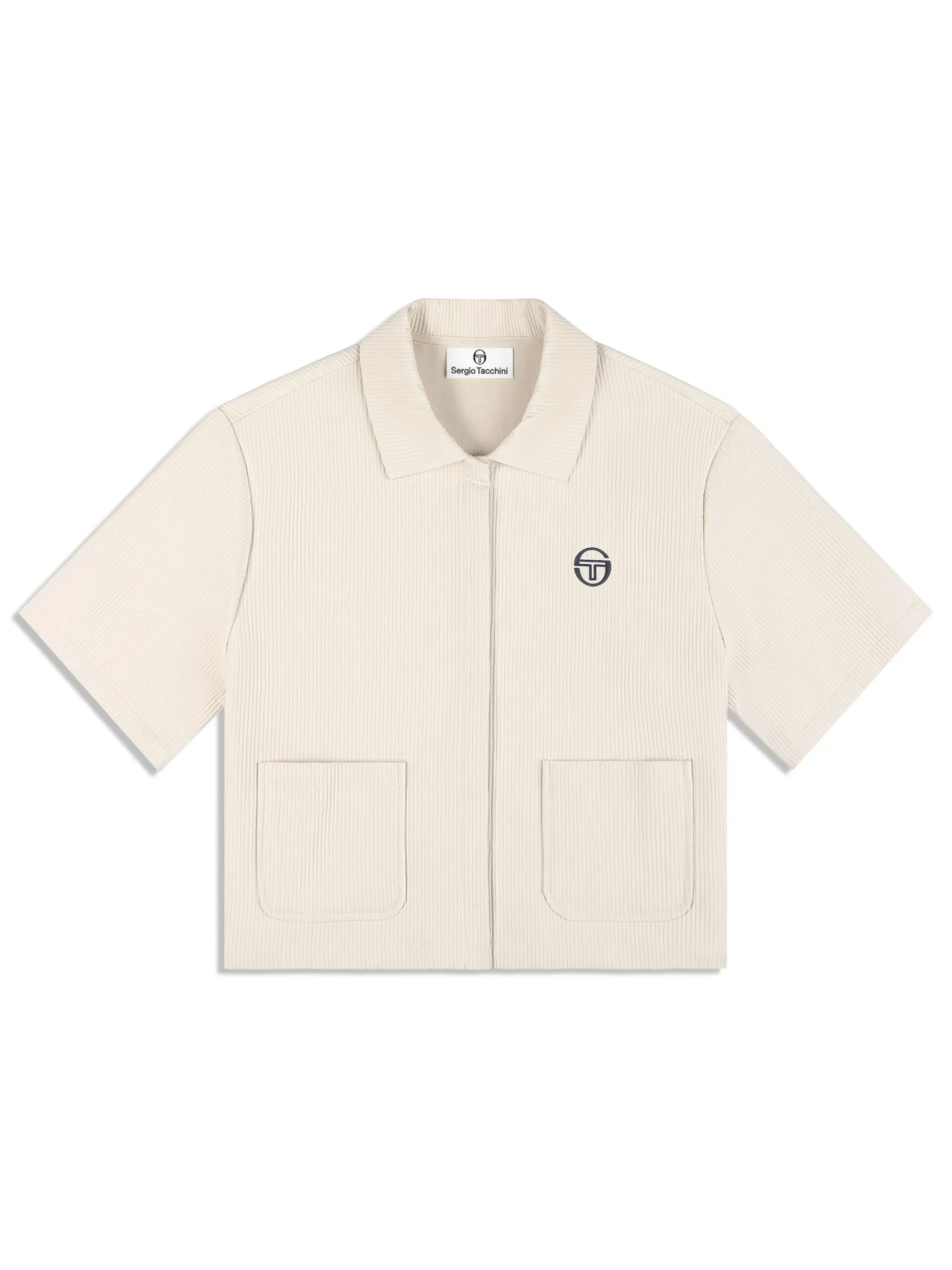 Mia Cropped Shirt- Fog