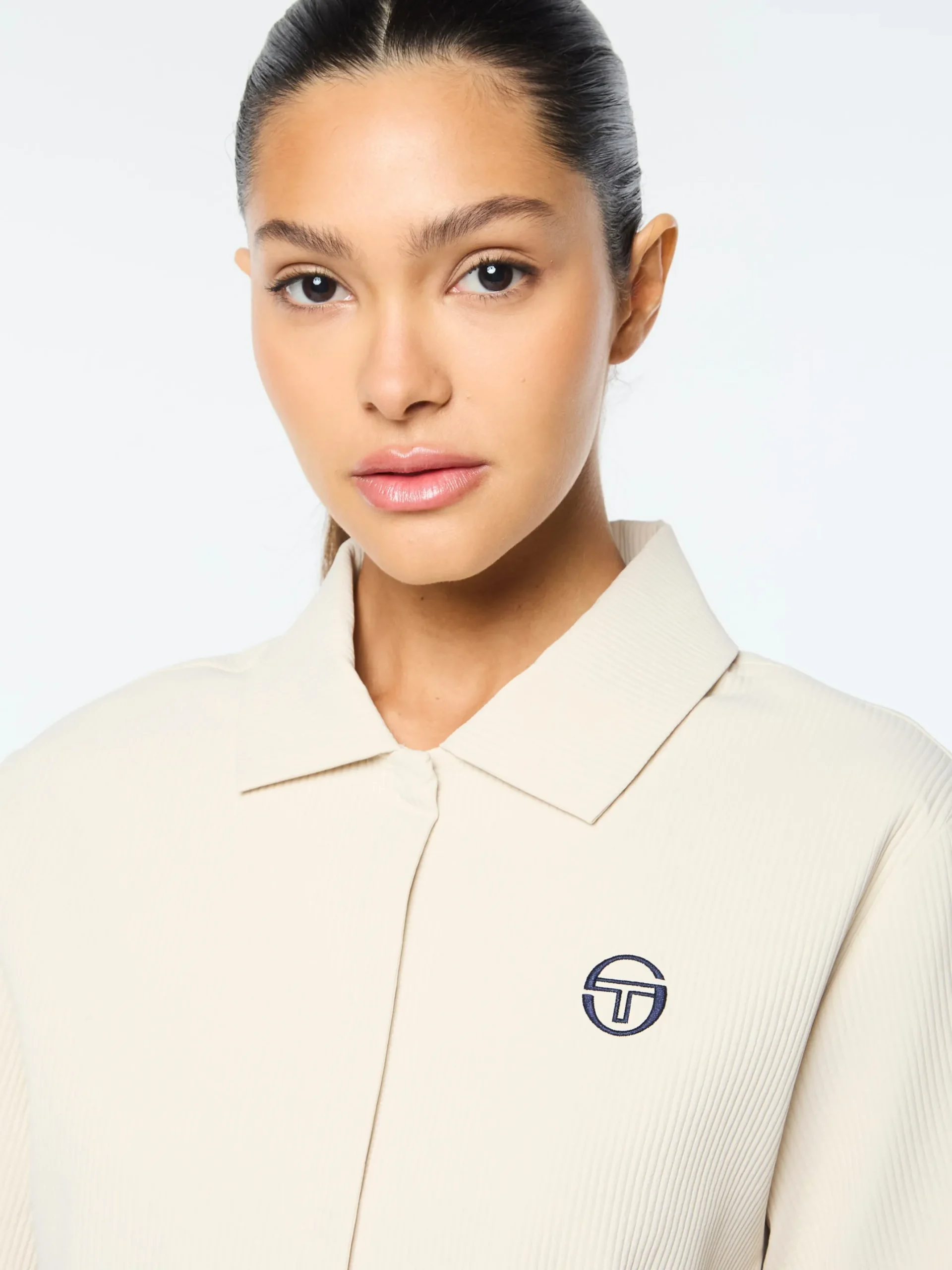 Mia Cropped Shirt- Fog