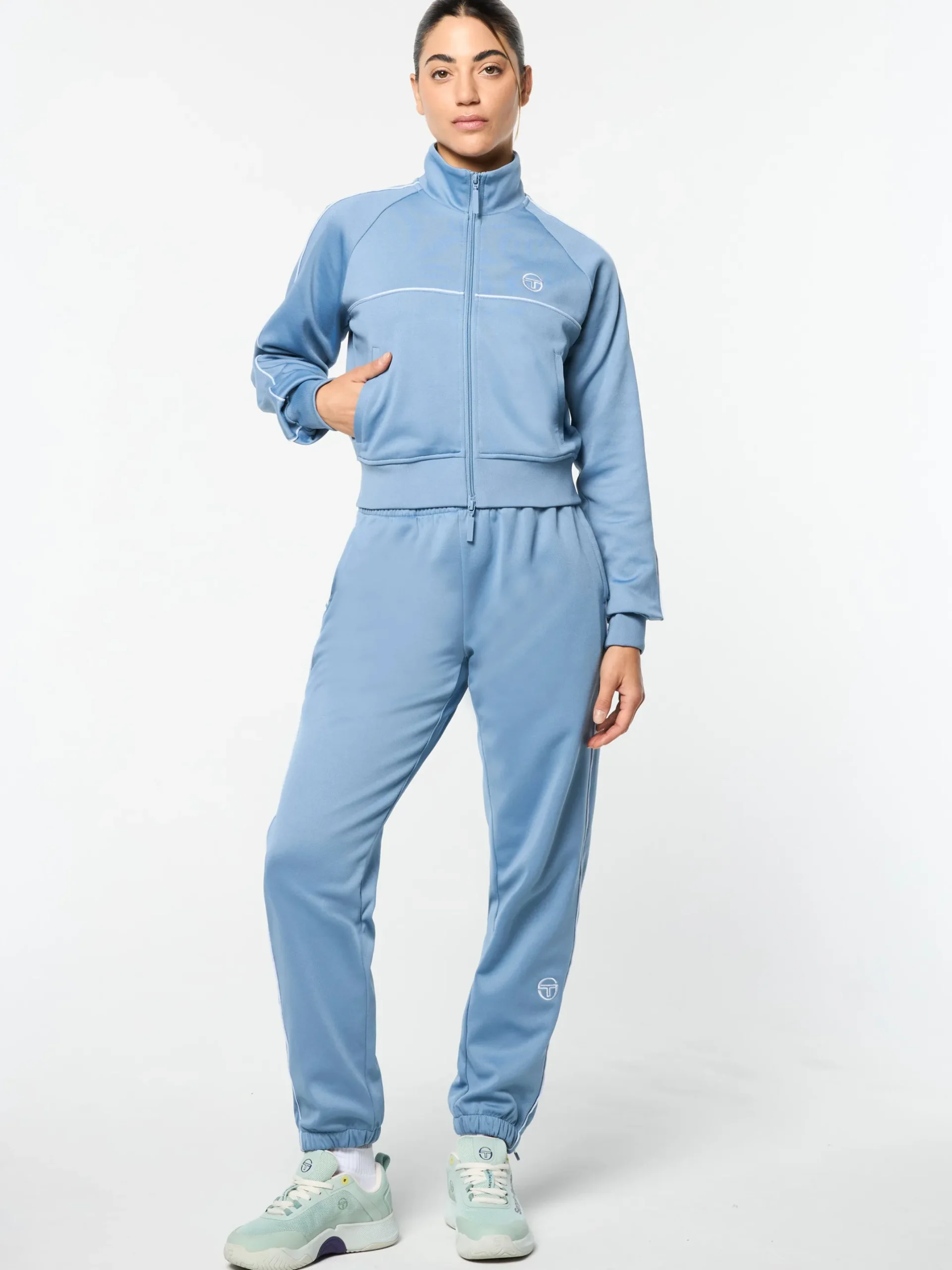 Miss Lioni Track Jacket- Faded Denim