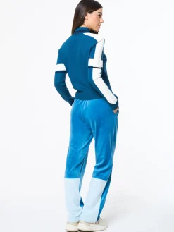 Nota Knit Quarter Zip- Mykonos Blue