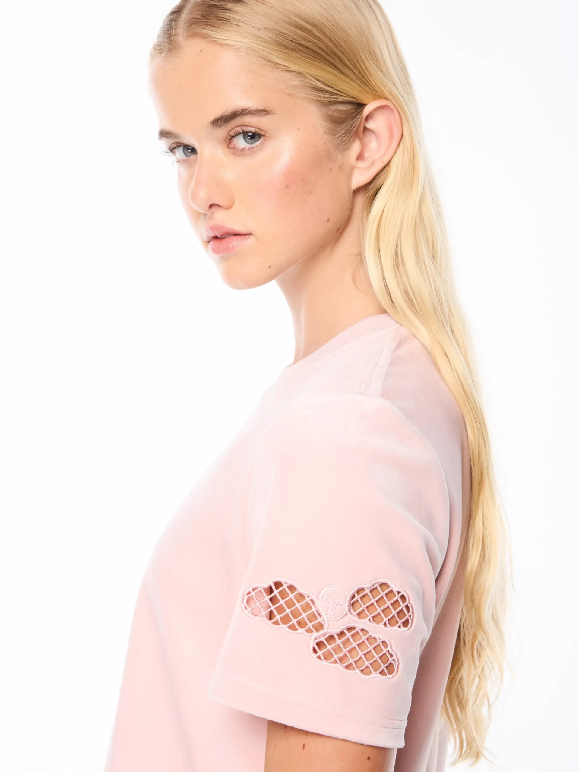 Nuvola Velour Cropped T-Shirt-Barely There