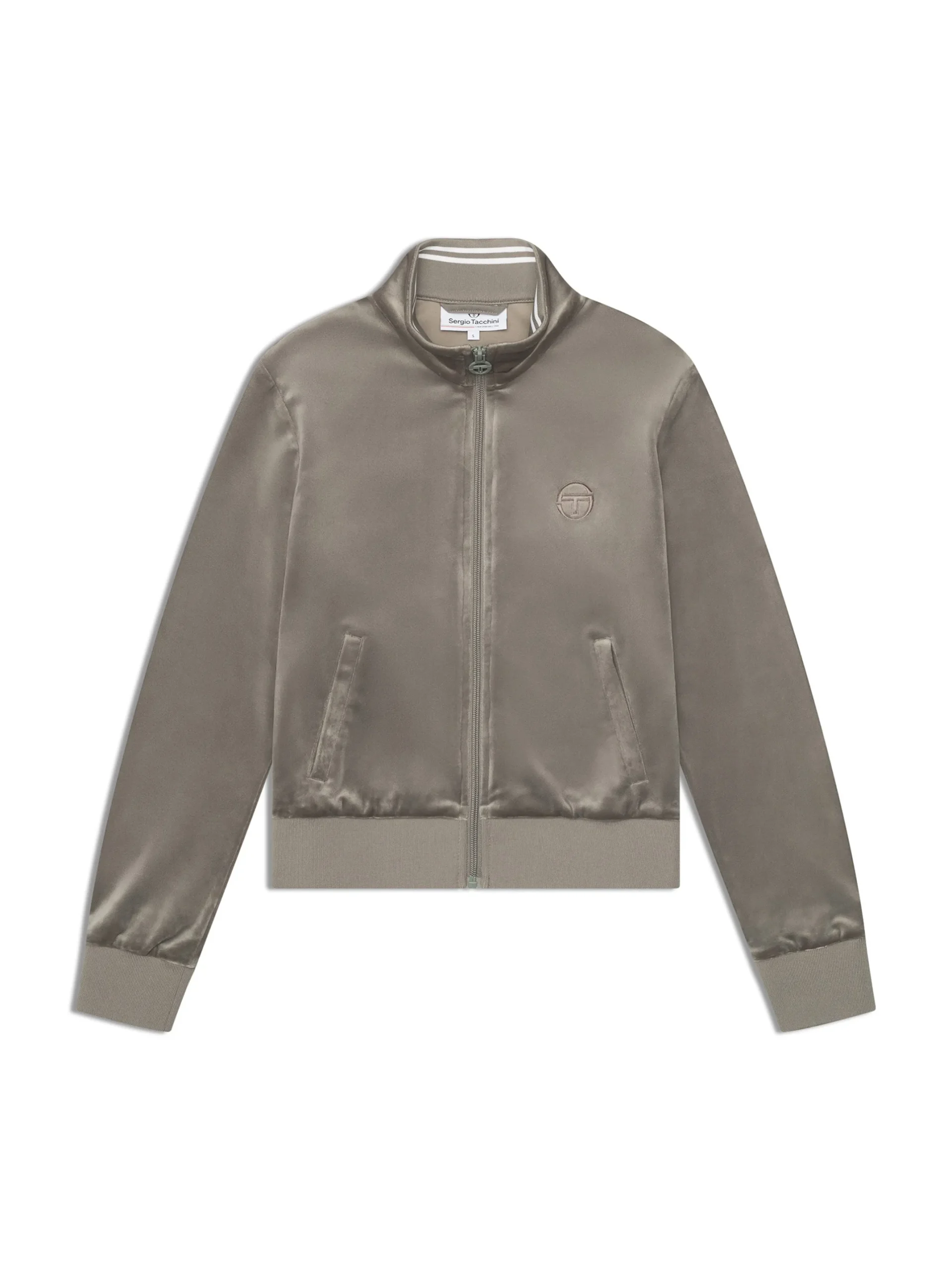 Nuvola Velour Track Jacket-Agave Green