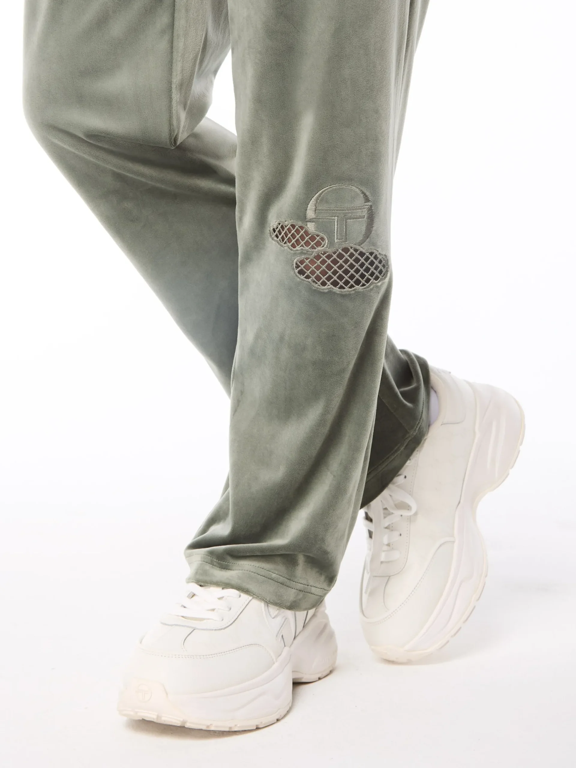 Nuvola Velour Track Pant-Agave Green