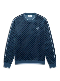 Obliquo Velour Crewneck-Key Largo