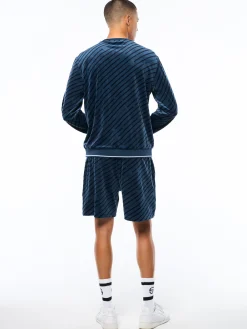 Obliquo Velour Crewneck-Key Largo