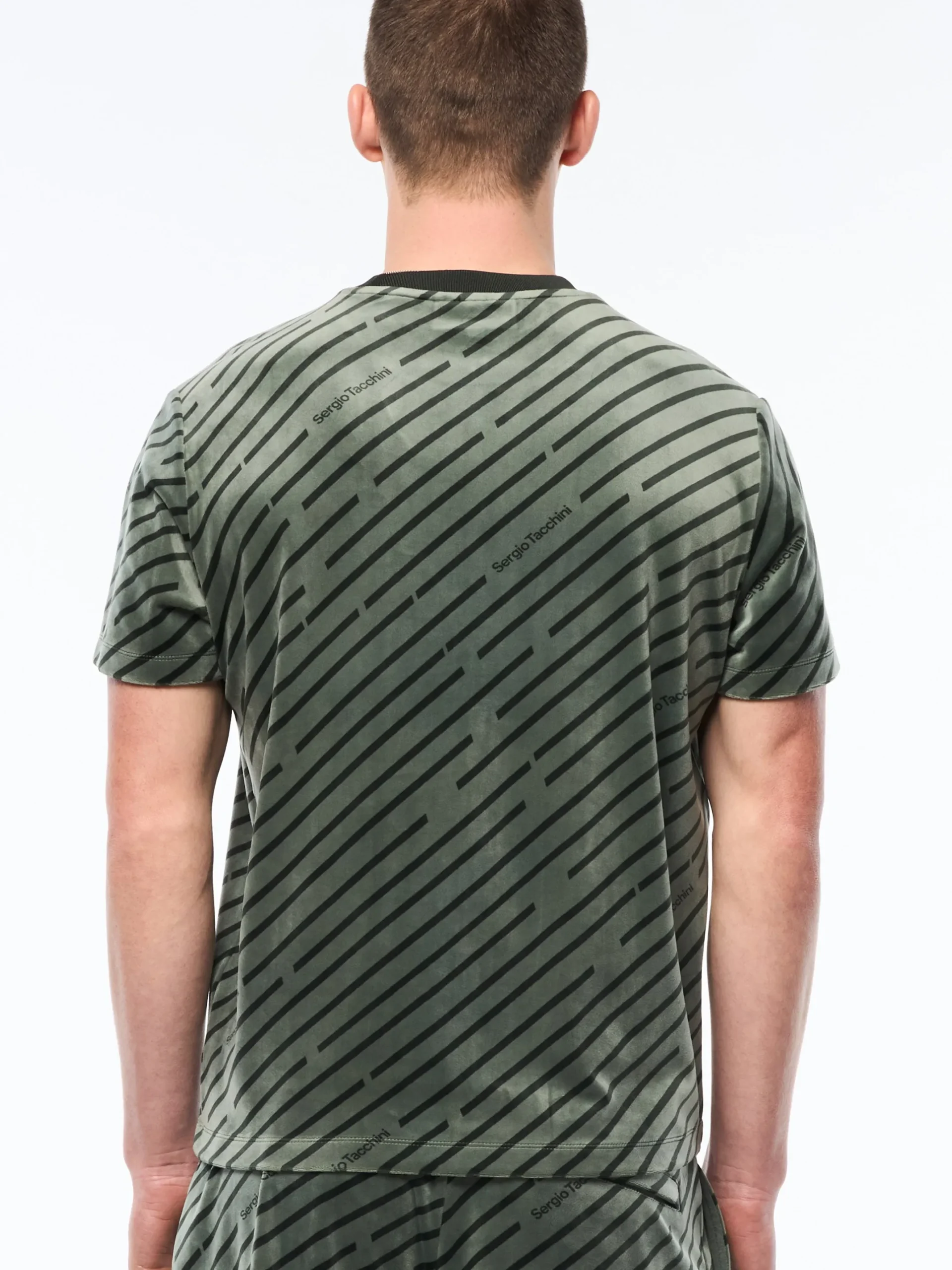 Obliquo Velour T-Shirt-Agave Green