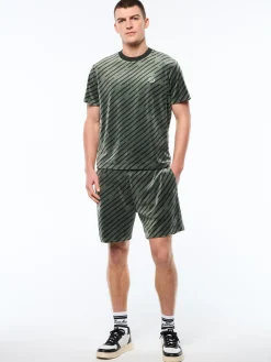 Obliquo Velour T-Shirt-Agave Green