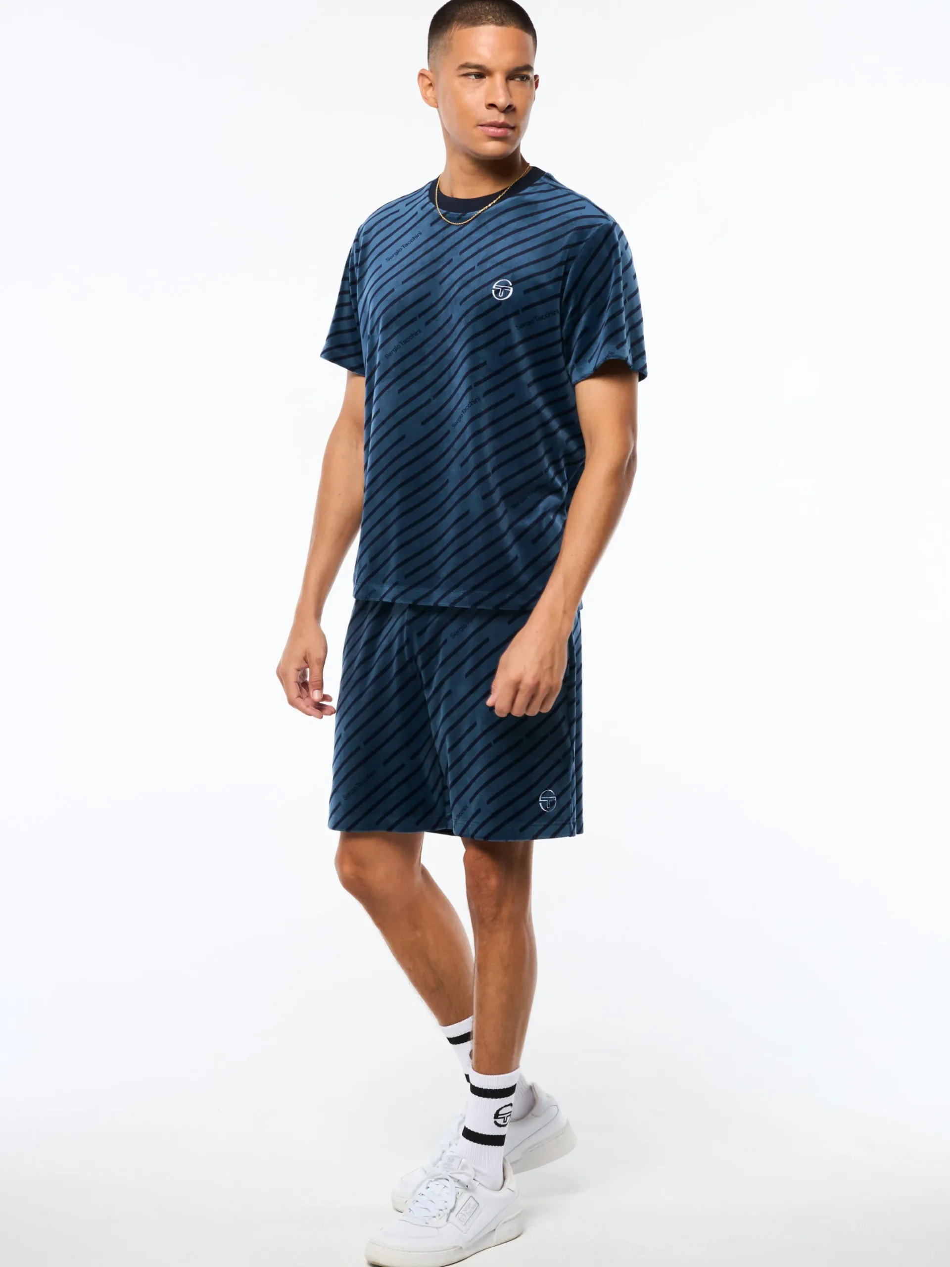 Obliquo Velour T-Shirt-Key Largo