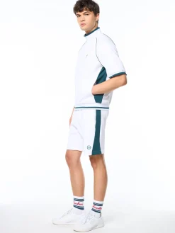 Pannello Short Sleeve Track Jacket-Brilliant White