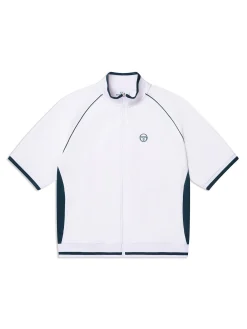 Pannello Short Sleeve Track Jacket-Brilliant White