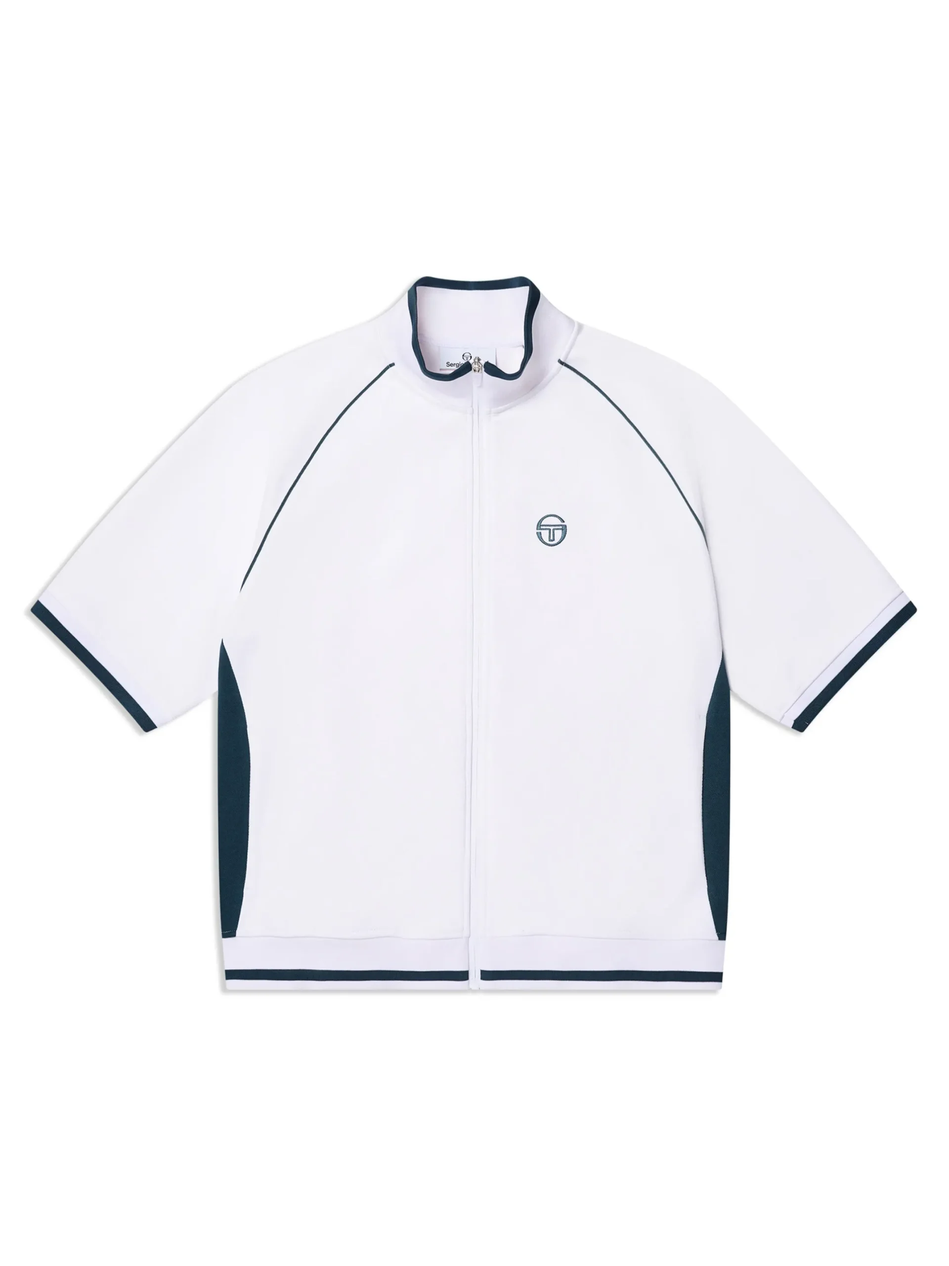 Pannello Short Sleeve Track Jacket-Brilliant White
