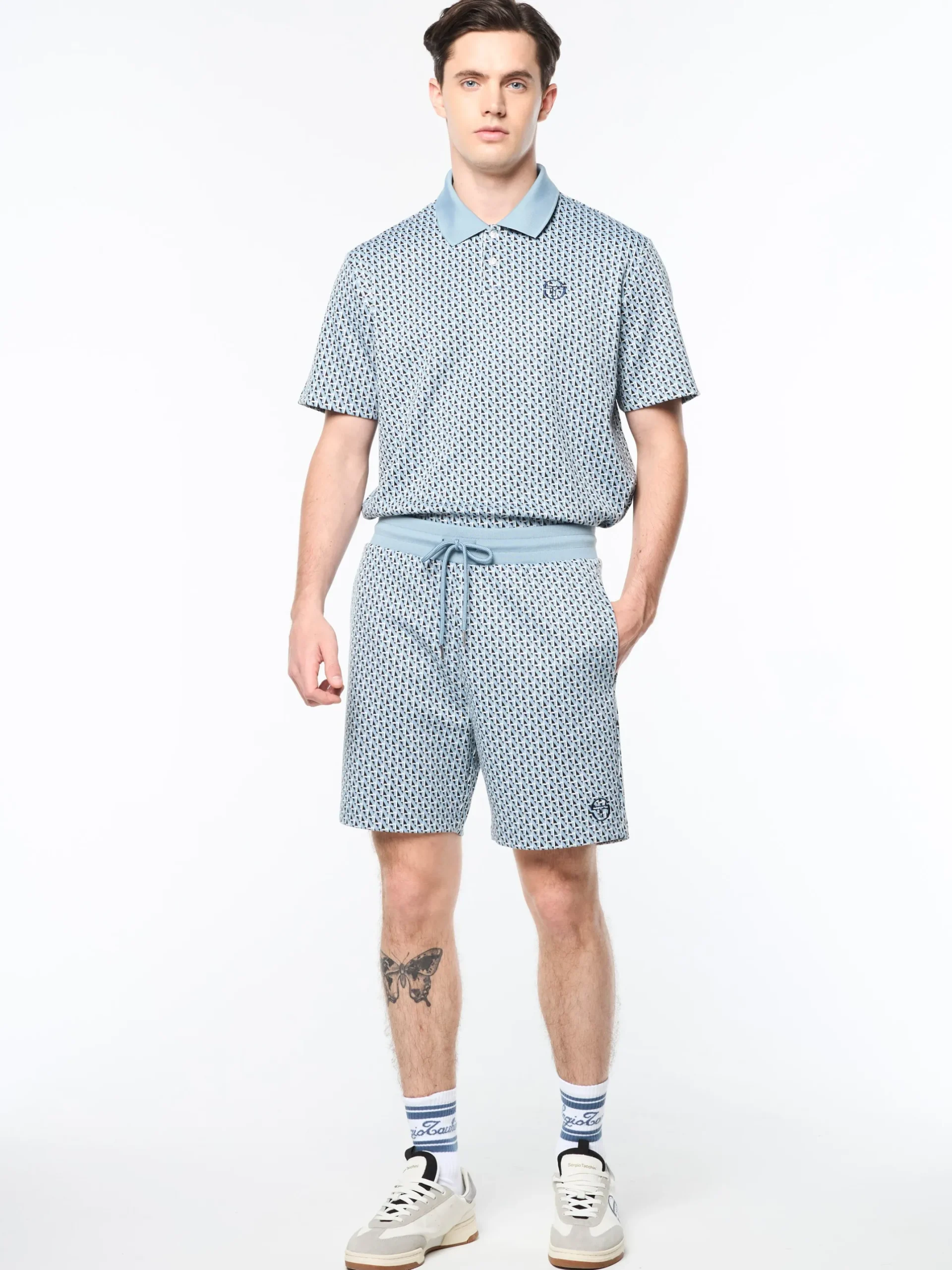 Paolo Knit Shorts- Faded Denim