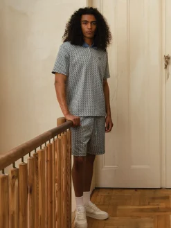 Paolo Knit Shorts- Faded Denim